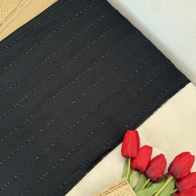 شال نخی مشکی راه راه 80850